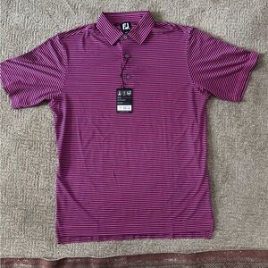 FootJoy Men's Purple Striped Polo Shirt